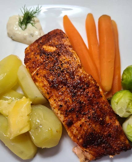 Sweet Paprika Salmon/lemon salmon air fryer.