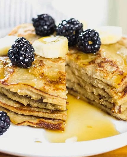 Vegan Banana Oatmeal Pancakes