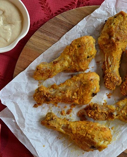 Falafel-Crusted Chicken with Tahini Sauce