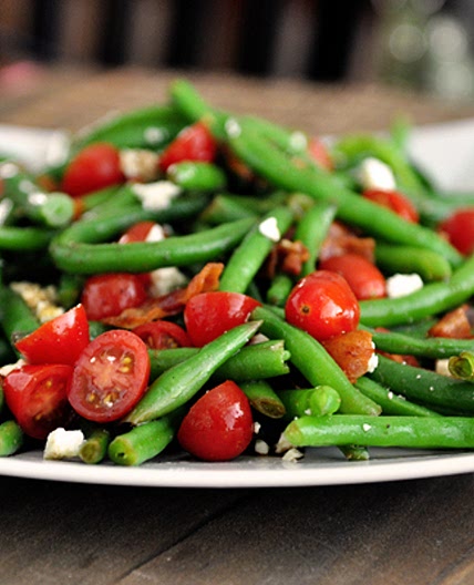 Salade de fèves vertes et tomates