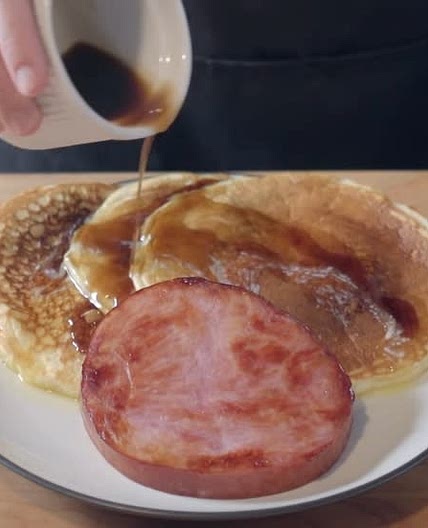 Buttermilk Pancakes, Ham, and Coffee