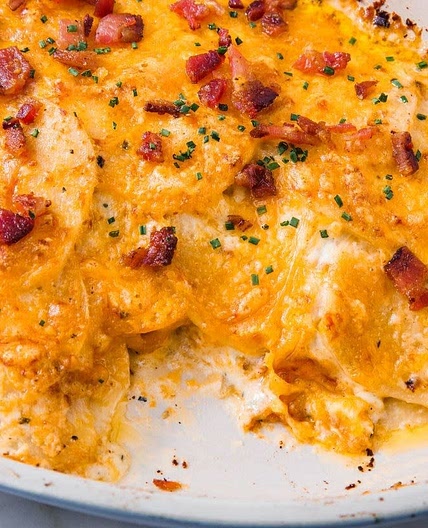 Loaded Scalloped Potatoes Au Gratin