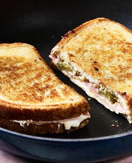 Fried cheese and onion sandwich