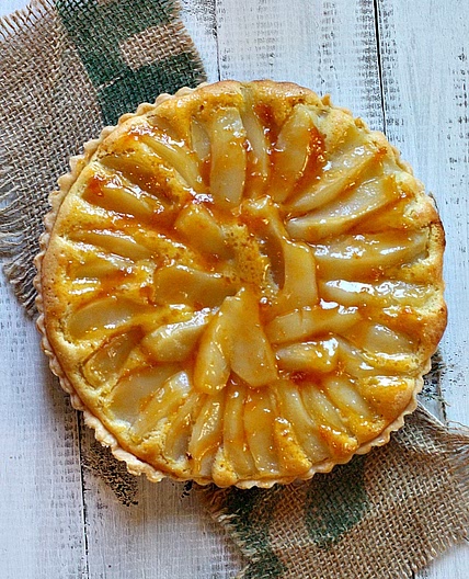 French Pear Tart Bourdaloue With Apricot Glaze