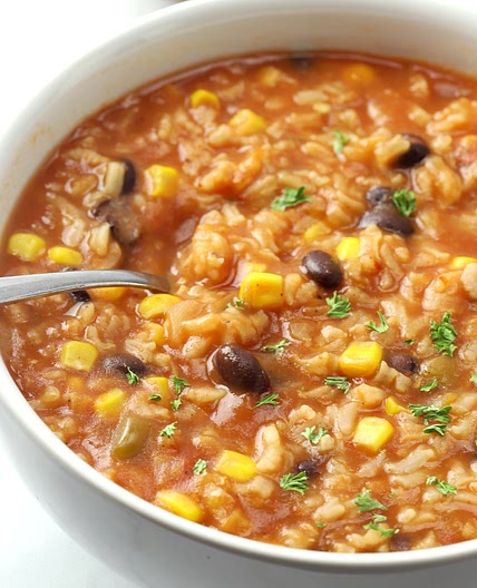 Beans and Rice Taco Soup