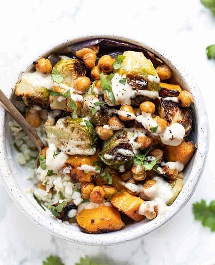 Miso Roasted Vegetable & Cauliflower Rice Bowls