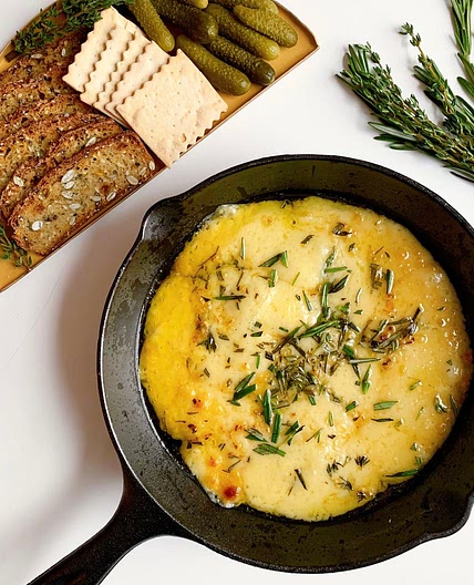 Baked Gruyère With Garlic & Herbs