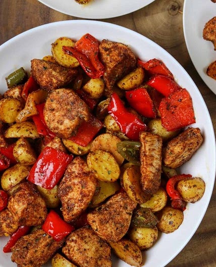 Mexican Roasted Chicken with Potatoes and Peppers