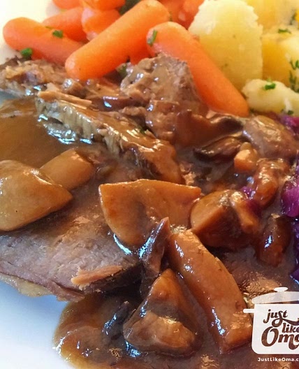 Slow Cooker Roast Beef tastes like Rouladen: Oma's Crock-Pot Recipe