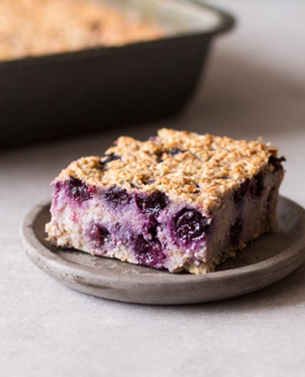 Blueberry, Banana, and Walnut Oat Bake