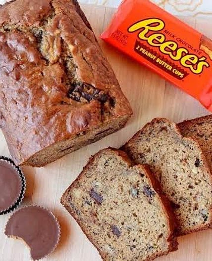 Peanut Butter Cup Banana Bread
