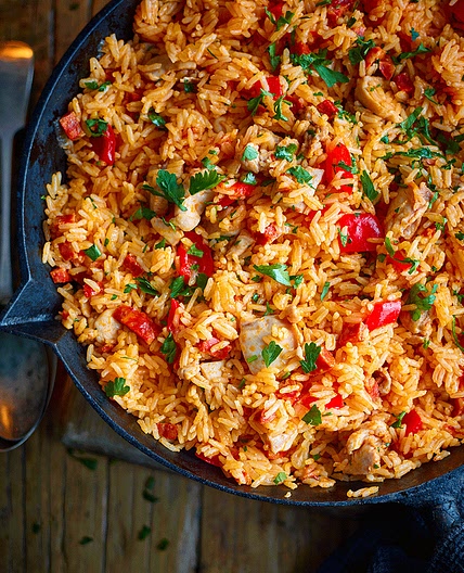 One pan chicken and chorizo rice