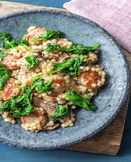 Italian Sausage with Couscous & Spinach