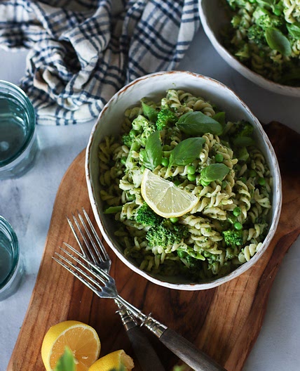 Creamy Green Leek & Pea Pasta