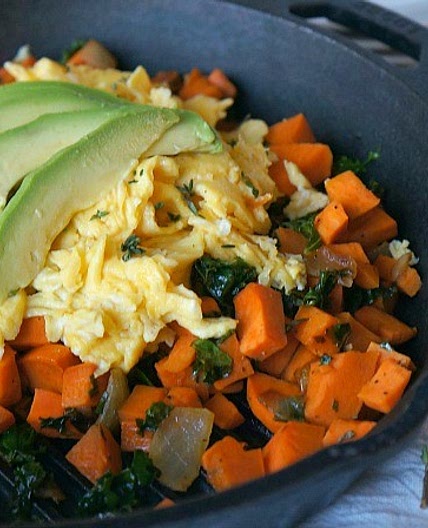 For Breakfast: Thyme Sweet Potato and Scrambled Eggs Hash Recipe