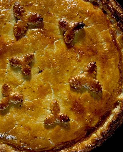 Lou's Winter Pie with Chicken, Leeks, Mushrooms & Chestnuts