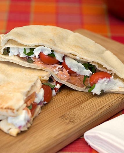 Smoked Salmon Pita With Cheese From Here