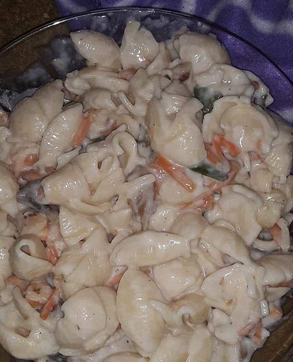 Chicken Alfredo shell stirfry