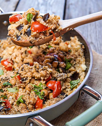 Cous Cous con ceci e melanzane