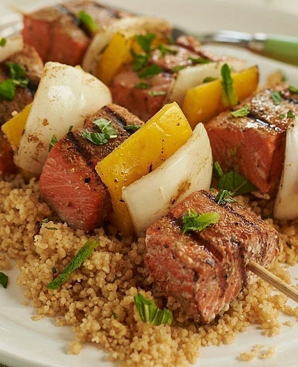 Salmon Skewers with Whole-Wheat Couscous | Recipes | MyFitnessPal