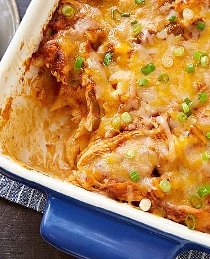 Baked Cheesy Enchilada Chicken Penne
