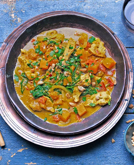 Chicken, butternut squash and peanut curry