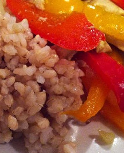 Chicken And Peppers With Brown Rice