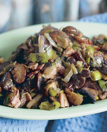 Braised Leeks & Mushrooms with Bacon, Lemon & Thyme