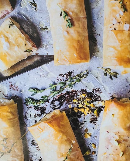 Provolone and Salami Phyllo Rolls