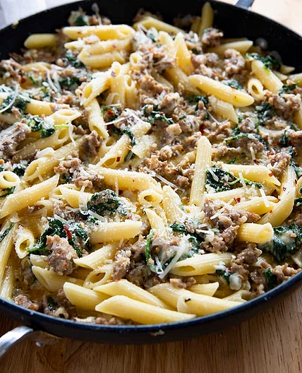 Pasta with Italian Sausage & Cream & Cheese