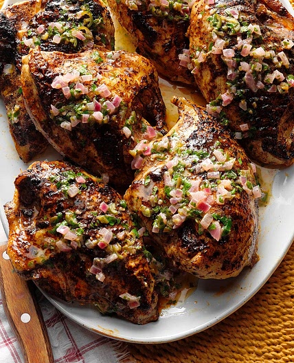 Spiced Grilled Chicken with Cilantro Lime Butter