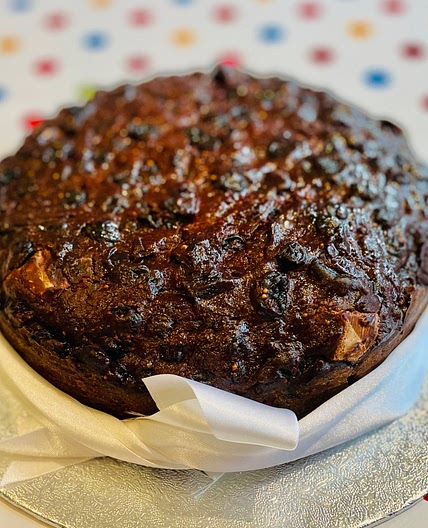 Lou's Chocolatey Christmas Fruit Cake with Figs and Dates