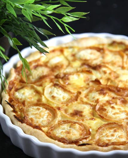 Quiche poireaux, chèvre lardons
