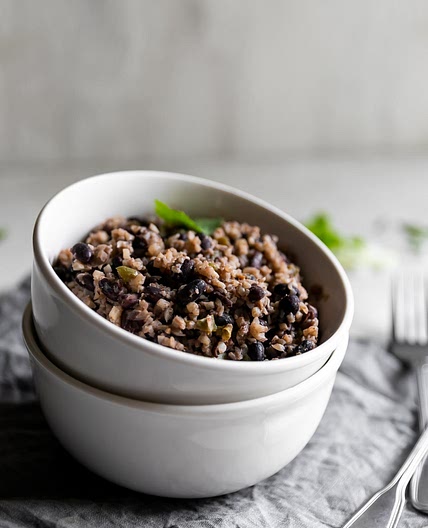 Cauliflower Congri (Cuban-Style Black Beans + Cauliflower Rice)