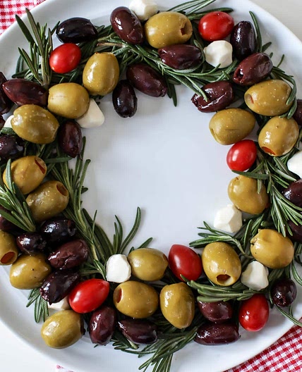 Olive Wreath Holiday Appetizer