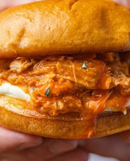 Crockpot Buffalo Chicken Sandwiches