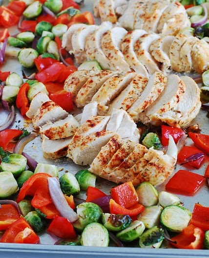 Chicken sausage and vegetable sheet pan