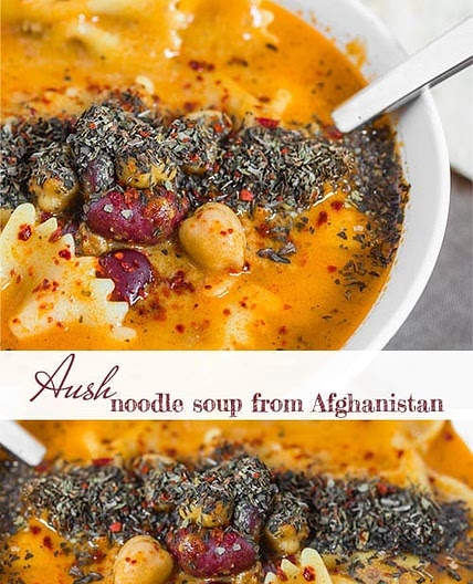 Afghan Noodle Soup, also known as Aush