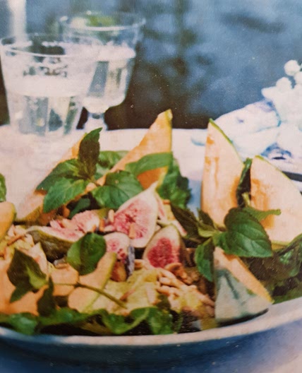 Vijgensalade met kip meloen