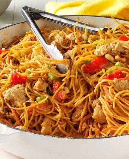 Nouilles chinoise façon thaï au poulet au thermomix - Cuisine Momix