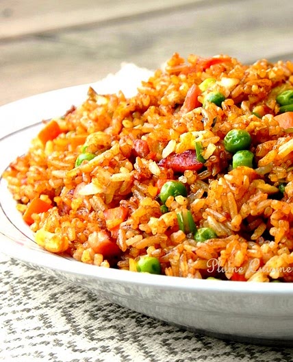Riz cantonnais aux lardons