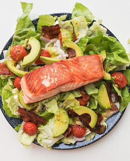 The Perfect Crispy Skin Salmon Salad with Avocado