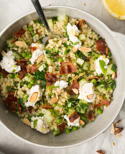 Parel couscous met bacon