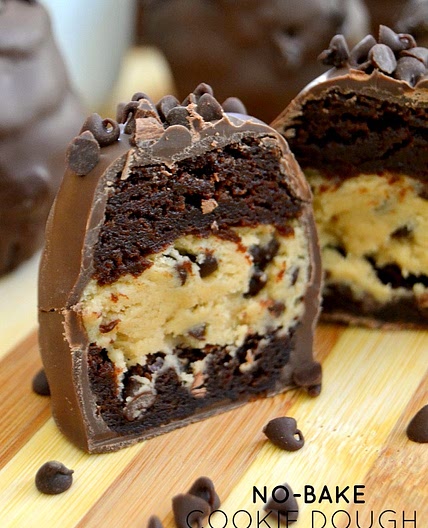 No-Bake Chocolate Chip Cookie Dough Brownie Bombs