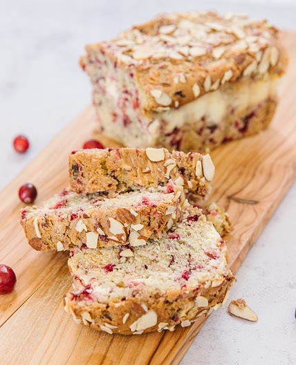 Cranberry Bread with Cream Cheese Swirl