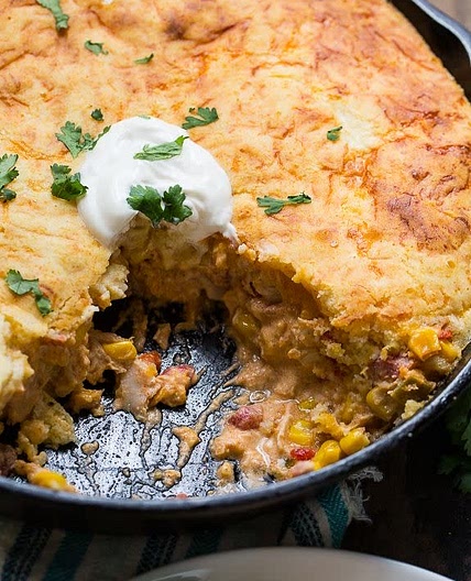 Crockpot Mexican Chili with Cornbread Topping