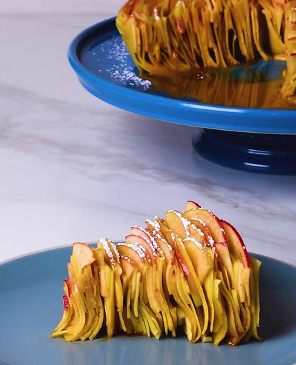 Apple Rose Crêpe Cake