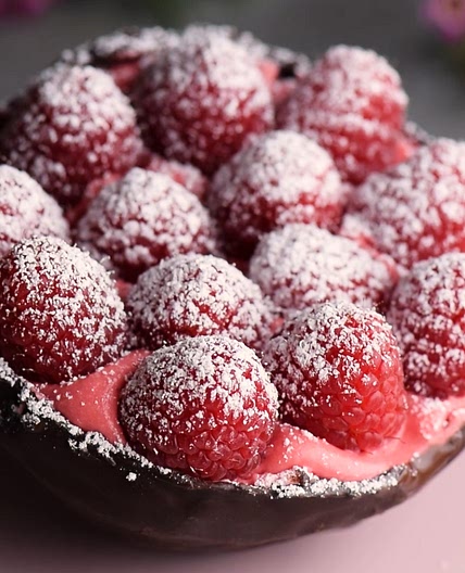 Raspberry Mousse Chocolate Bowl