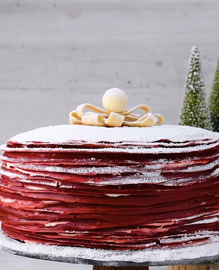 Red Velvet Crêpe Cake