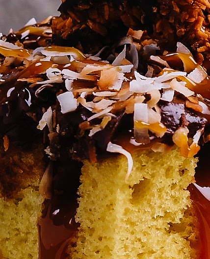 Samoa Girl Scout Cookie Poke Cake